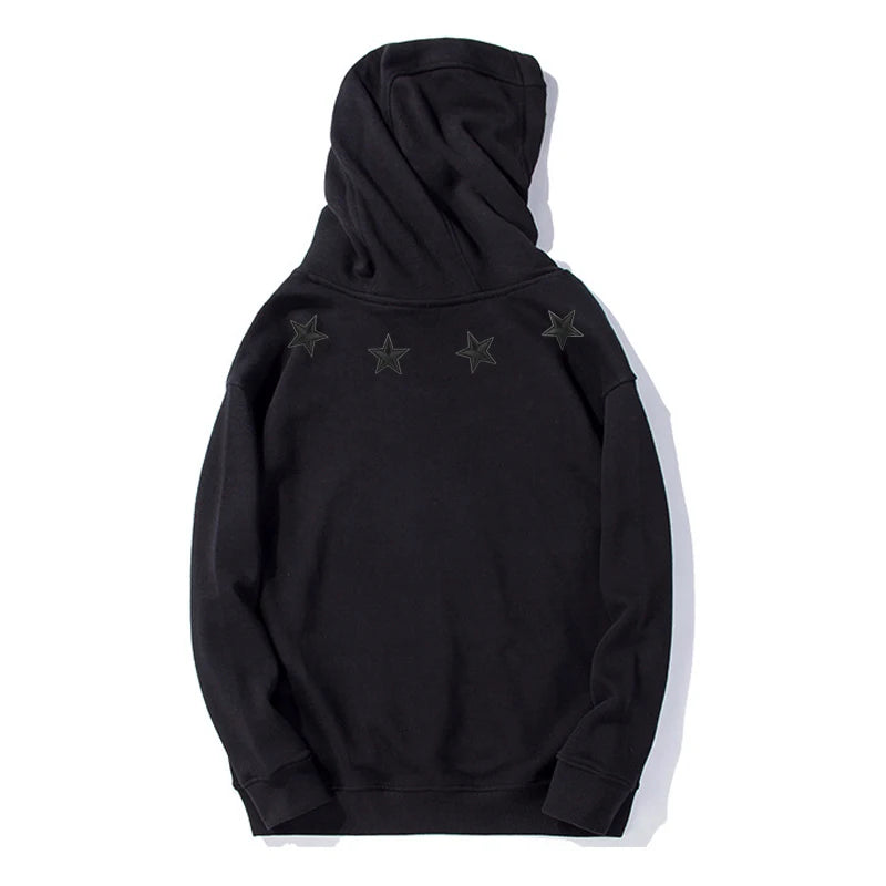 Sweatshirt Casual Full Pentagram Hooded Hip Hop Men's Fleece Hoodies Men