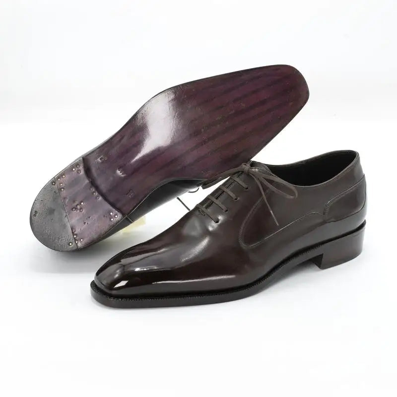 Oxford Wedding Best Men Shoes Dress Formal Glossy Bridegroom Office Black Genuine Leather Business Designer Shoes