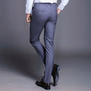 Men Suit Pants Straight Spring Autumn Long Male Classic Business Casual Trousers Slim Fit Full Length