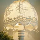 Lace fabric white table lamps Romantic rural maid lovely dimmer switch wood lamps