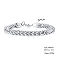 Silver bracelet with geometric design on a white background, Obroi