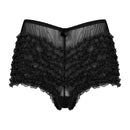 Adult Sexy Sissy Underwear Lace Ruffle Dance Shorts Elastic Waist Translucent Boxer Shorts Lingerie Crossdressing Paneities