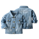 Spring Autumn Kids Casual Jacket Girls Ripped Holes Jeans Coats Little Boys Girls Denim Outerwear Costume