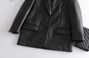 Women Leather Jacket Coat Long Women's Jacket Outwear Lady Coat Female Leather Suit Blazers