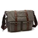 Men Messenger Bags Canvas and Leather Patchwork Big Satchel Shoulder Bags Male Laptop Briefcase Vintage Travel Handbag