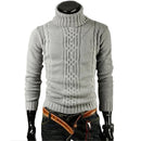 Sweater Pullover Men Male Casual Slim Sweaters Men Solid High Lapel Jacquard Hedging