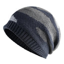 Winter knitted wool hats for men Camouflage pattern beanies Double layer cap women Skullies Plus velvet warm