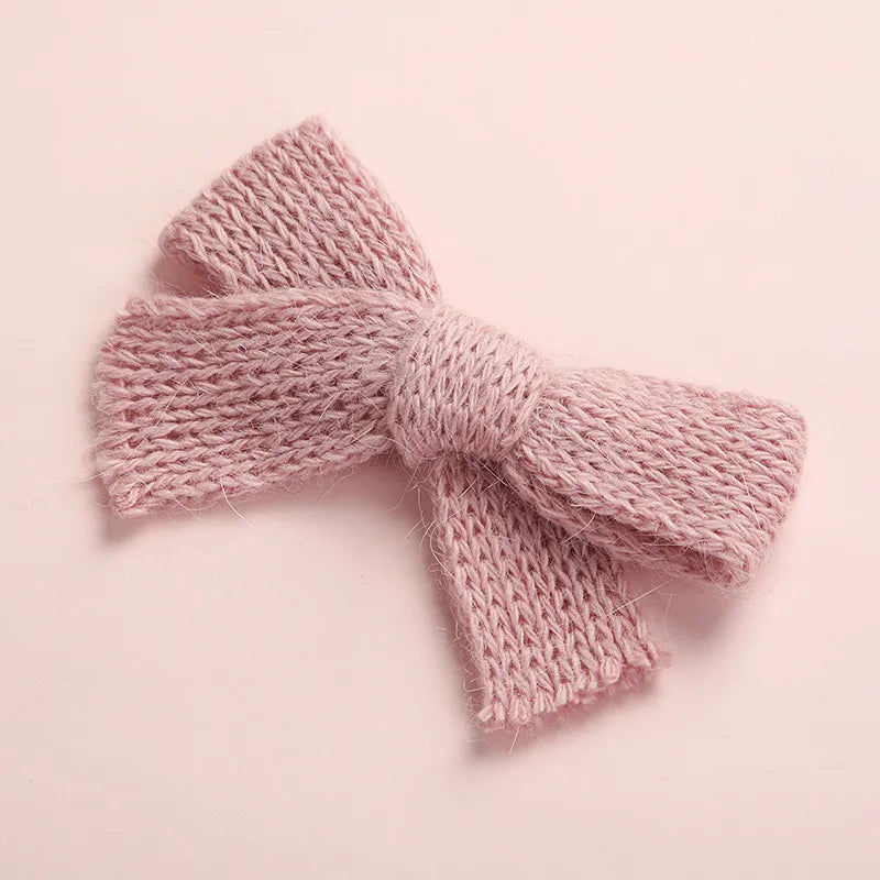 Baby Bow Hair Clips Woolen Hairpins For Girls Kawaii Accessories Infant Winter Barettes Children Cabelo Cute Side Pin