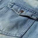 Denim Long Sleeve Shirt Men's Clothing Casual Social Men's Spring Clothes Collared Cardigan Vintage Shirts