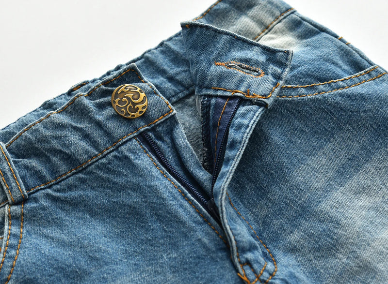 Baby Boys Cotton Jeans Pants Kids Children Spring Autumn Thinner Denim Causal Trousers Children Clothing for 2-7 Years Old