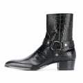 Autumn Handmade Men Boots Leather Shoes Dress Pointed Toe Ankle Chelsea Boots Black