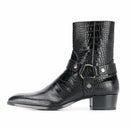 Autumn Handmade Men Boots Leather Shoes Dress Pointed Toe Ankle Chelsea Boots Black