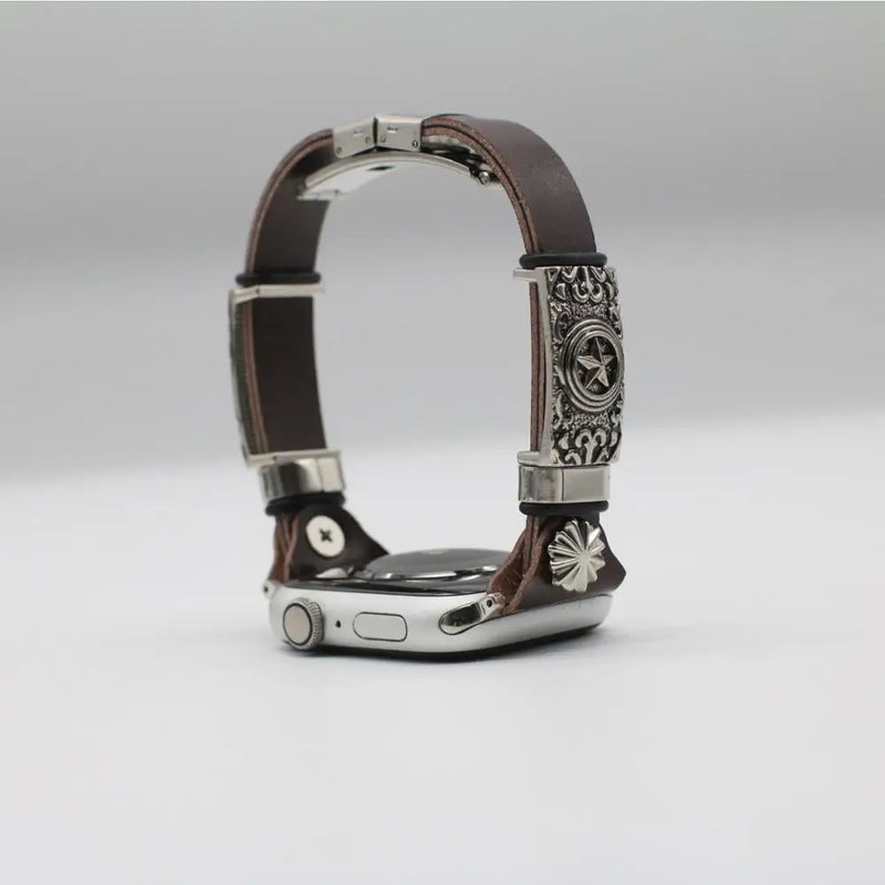 Leather Band Strap for Apple Watch 8/7/6/SE/5/4/3 Retro Strap Accessory for iwatch Replacement Bracelet