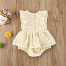 Toddler Baby Boy Girl Clothes Lace Floral Romper Jumpsuit Infant Summer Sleeveless Cotton Ruffle Outfit