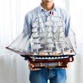 Sailboat Model Ornament Solid Wood Living Room Decoration Ship Gift
