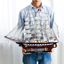 Sailboat Model Ornament Solid Wood Living Room Decoration Ship Gift