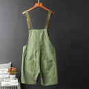 Summer Men Bib Shorts Overalls Jumpsuits Straight Loose Male Solid Casual Pants