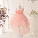 Pink floral dress on a mannequin with flowers in the background, Obroi