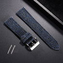 Genuine Leather Tweed Nylon Strap Quick Release Weave Bracelet for Omega for Seiko Smartwatch Watch Band