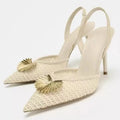 Elegant Women Pumps Slingbacks High Heels for Ladies Women Designer Shoes