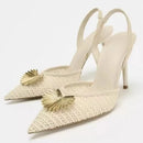 Elegant Women Pumps Slingbacks High Heels for Ladies Women Designer Shoes