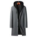 Men Hooded Woolen Blends Cashmere Long Casual  Wool Coats Trench Coats Male Winter Coats Business Casual Winter Jackets Size 4XL