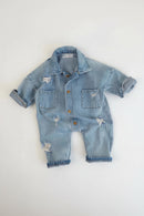Baby Denim Baby Girl Clothes Outfits Baby Boys Rompers Kid Cotton Flexible Hole Denim Costume Girls Infant Jumpsuit
