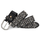 Rivet Luxury Designer Punk Set Auger Belts Women Female Genuine Real Leather Waist Handmade Strap for Jeans