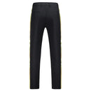 Men pants leather trim Casual Male Formal Pants Elastic Straight Formal Trousers