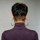 Pixie Cut Wig Human Hair With Bangs Black Blonde Curly Texture Short Cut Wig For Women