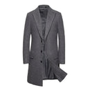 Gray coat with a striped shirt underneath on a white background, Obroi