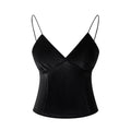 Black strappy top on a white background, Obroi