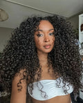 Curly Half Wig Human Hair 3In1 Seamless Flip Over Glueless Wear and Go Burmese Curly Wig Human Hair