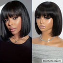 Ginger Straight Short Bob Human Hair Bob Brown Color Human Hair Wig with Bangs