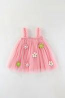 Toddler Baby Girls Summer Sling Dress Sleeveless Flower Embroidery Princess Dress Kids Birthday Dress