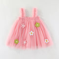 Toddler Baby Girls Summer Sling Dress Sleeveless Flower Embroidery Princess Dress Kids Birthday Dress