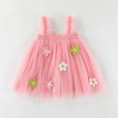 Toddler Baby Girls Summer Sling Dress Sleeveless Flower Embroidery Princess Dress Kids Birthday Dress