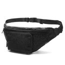 Women Waist Bag Large Capacity Fanny Pack Black Rhinestone Chest Bag Luxury