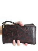 Genuine leather men quality real leather ID multi-card wallet