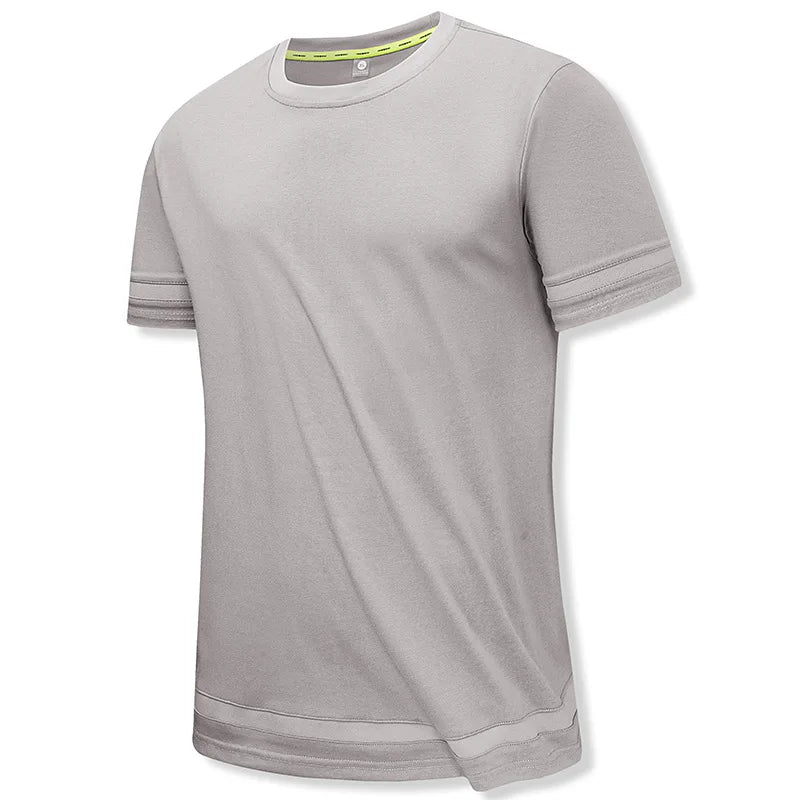 Round Neck Stitching Trend T-Shirt Men's Summer Casual Short-Sleeved Top