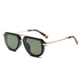 Retro Small Oval Luxury Sunglasses Rivets Blue Green Shades UV400 Trending Punk Sun Glasses