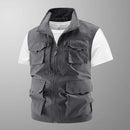 Male Casual Vest Waistcoat Men Outdoor Cargo Breathable Vest Men Pocket Vest Coat
