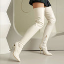 Boot Tube Height Pointed High Metal Thin Heel Tight Elastic Boot Breathable Inner Zipper Slip On Boot
