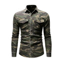 Military Green Camouflage Denim Shirt Outdoor Climbing Jacket