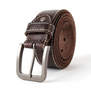 Coffee Genuine Leather Belt Male Leather Belts for Men Trouser Belt 115cm