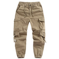 Beige cargo pants on a white background, Obroi