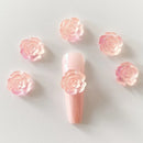 20pcs Kawaii Peach Pink Nail Art Charms Summer Fruit Flower Nail DIY Manicure Jewelry Accessories
