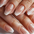 Short Medium nails for women colors french square reusable press on Artificial Nails set