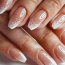 Short Medium nails for women colors french square reusable press on Artificial Nails set
