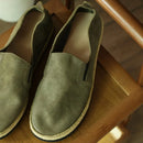 Male Comfortable Slip On Casual Shoes Handmade Genuine Leather Round Toe Retro Loafer